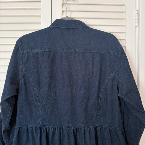 Vintage L.L. Bean shirtdress 16 corduroy navy blue cotton - Picture 8 of 8